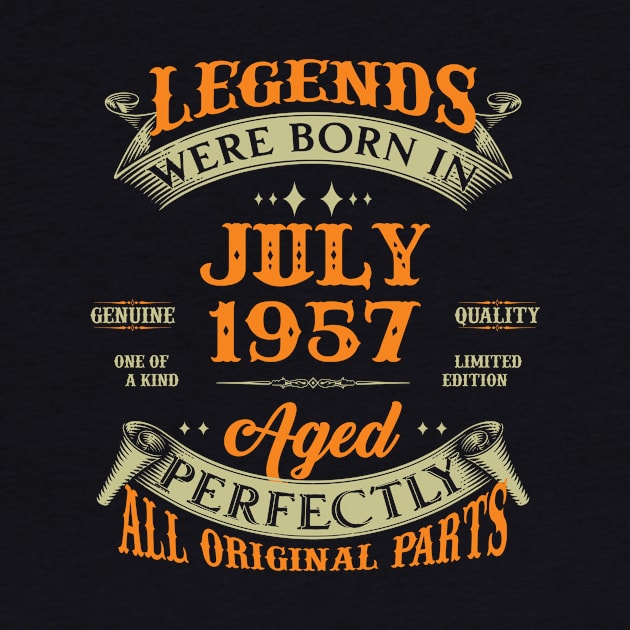 66th Birthday Gift Legends Born In July 1957 66 Years Old by Schoenberger Willard